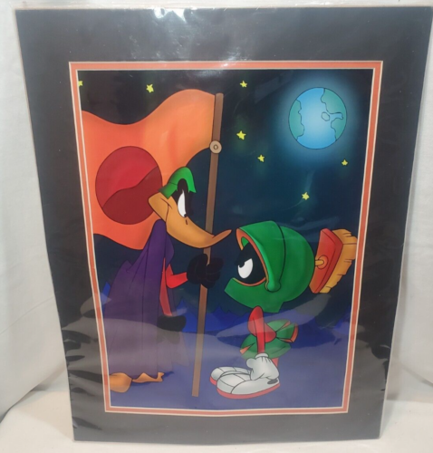 Warner Bros Marvin The Martian Daffy Duck Matted Poster Print Art - Picture 1 of 9