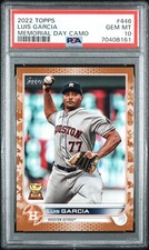 2022 Topps #446 Luis Garcia Memorial Day Camo /25 Rookie (RC) PSA 10
