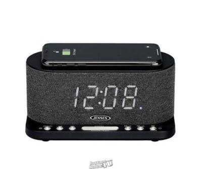 Jensen Alarm Clock with Wireless Charging