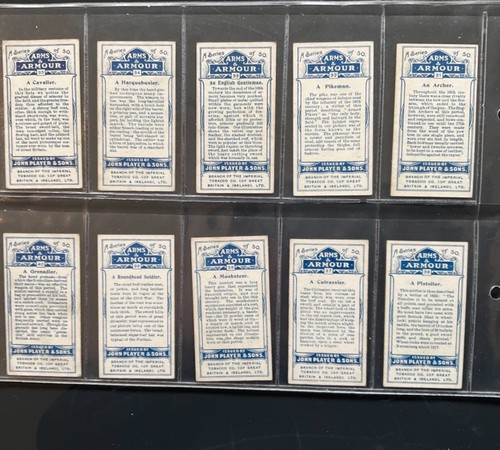 ARMS & ARMOUR 1909 ORIGINAL FULL SET 50 PLAYERS CIGARETTE CARDS - Picture 7 of 10