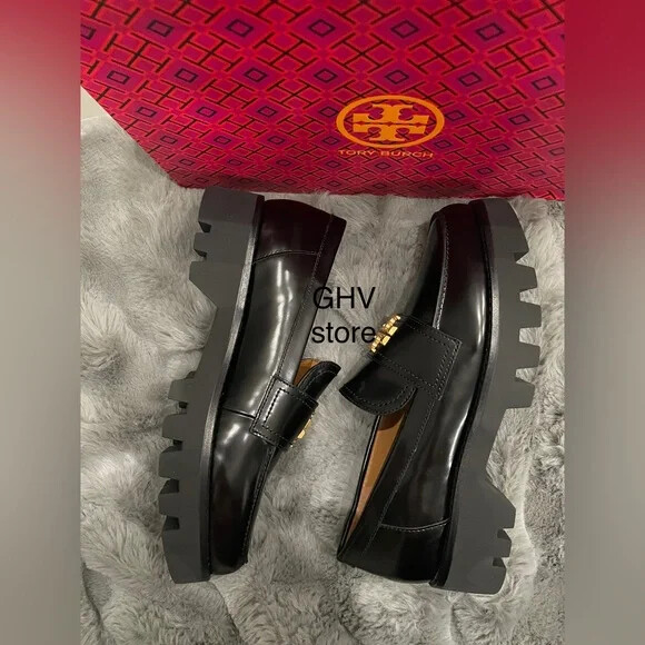 Tory Burch Everly Leather Mini Chunky Loafer Flat Sneaker Tory Burch Everly Leather Mini Chunky Loafer Flat Sneaker