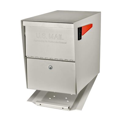 Mail Boss 7207 Package Master Curbside Locking Security Mailbox, Cream White