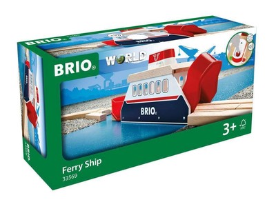 World 33569 - Ferry Ship - 3 Piece Wooden Toy Train Set for Kids | Interactiv...