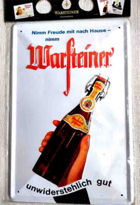 Metal sign Warsteiner ''irresistibly good'' beer advertising 20 x 30 cm