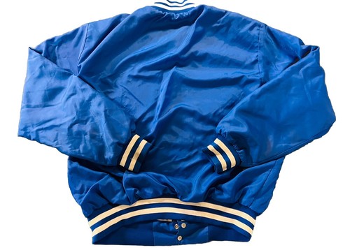 Vintage Wickes Lumber Blue Varsity Jacket Swingster Mens Size Large Made In USA - Picture 2 of 12