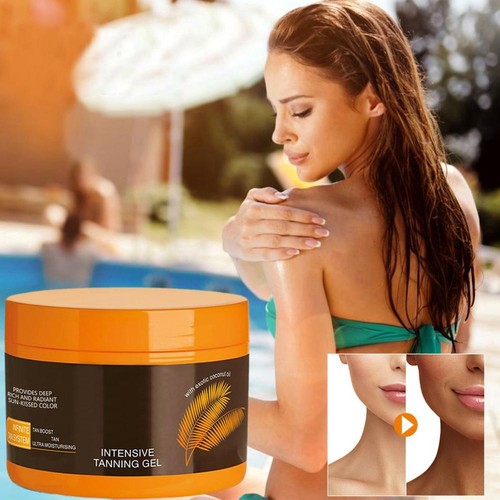 Intensive Tanning Gel Body Face Bronzer Sun Tan Booster Oil Effective Sunbed V 6 - Picture 4 of 12