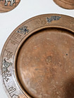Vtg~267 Taxco Mexico~Victoria Ana Nunez Brilanti~Plate~Coasters~Copper/Silver — photo 5