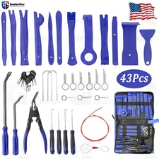 43Pcs Car Trim Removal Tool Kit Radio Hand Pry Panel Door Interior Clip Plastic