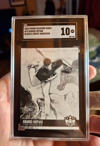 Shohei Ohtani 2018 Panini Diamond Kings #73 Black & White Variation RC PSA 10 GM