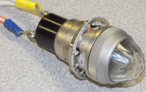 Vintage DIALCO 1" Panel Light Steampunk 75W 125V Screw in Lamp WHITE/CLEAR