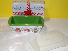 Temptations Christmas Snowman Elf Mini Loaf Pan 12 oz. Ovenware Boxed New