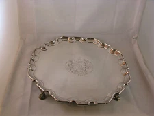ANTIQUE ENGLISH STERLING SILVER SALVER by THOMAS FARREN LONDON 1742
