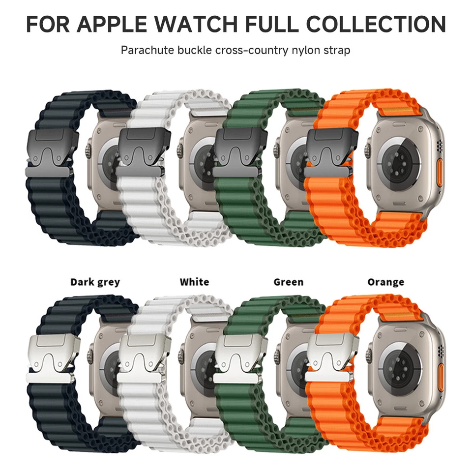 Nylon Watch Band For Apple Watch Strap Ultra 3 49mm Series 11 10 9 8 7 6 42/46mm - Image 2 of 4