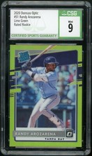 RANDY AROZARENA 2020 Donruss Optic #51 Rated Rookie Lime Green Holo CSG 9 Mint