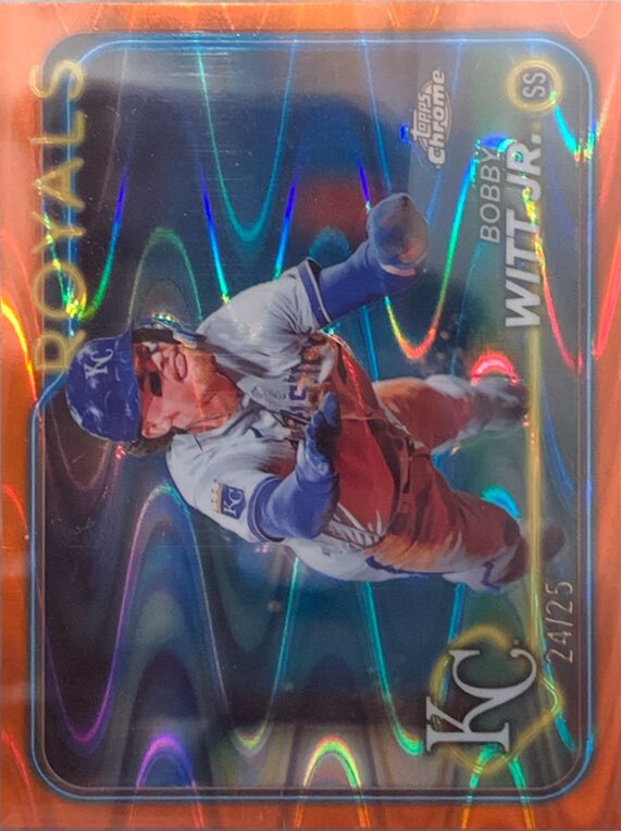 2024 Topps Chrome #120 Bobby Witt Jr. RayWave Orange Refractors /25