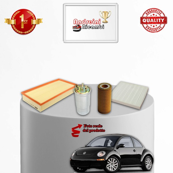 Kit Wartung 4 Filter Vw New Beetle 1.9 Tdi 66KW 90CV Von 1998 Bis 2010-image