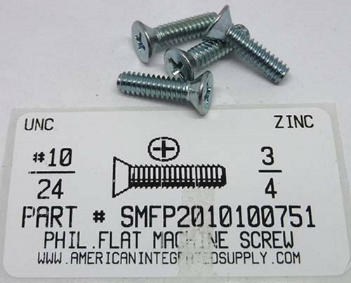 15 Viti Macchina Testa Piana Phillips 1/4-20 X 2 Pollici, Acciaio Zincato