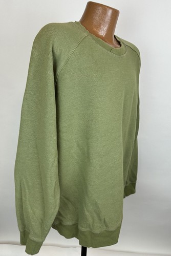 Sudadera GREG NORMAN Verde Aguacate XXL 2XL Tejido Piqué Raglán Pullover Grunge - Imagen 11 de 14