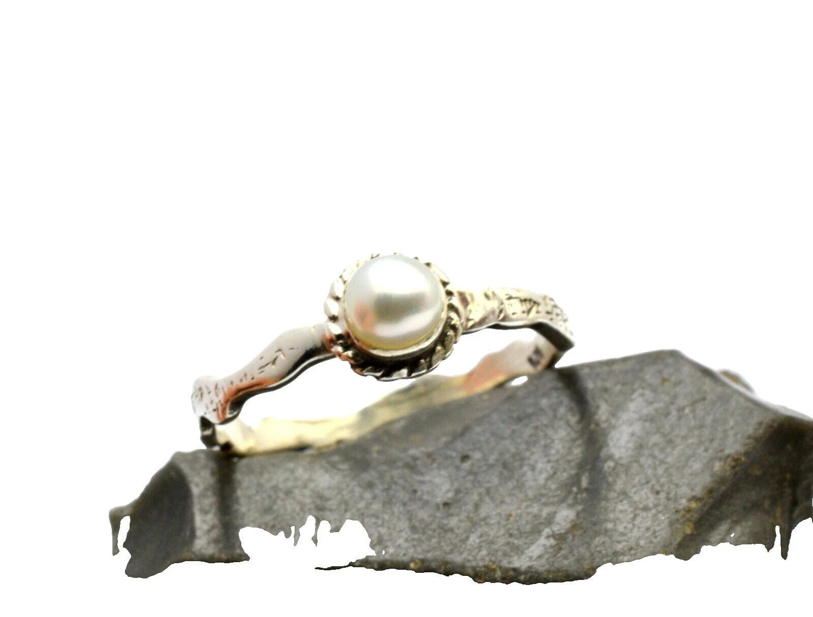 Pearl Sterling Silver 7.5 Ring Handcrafted Rings