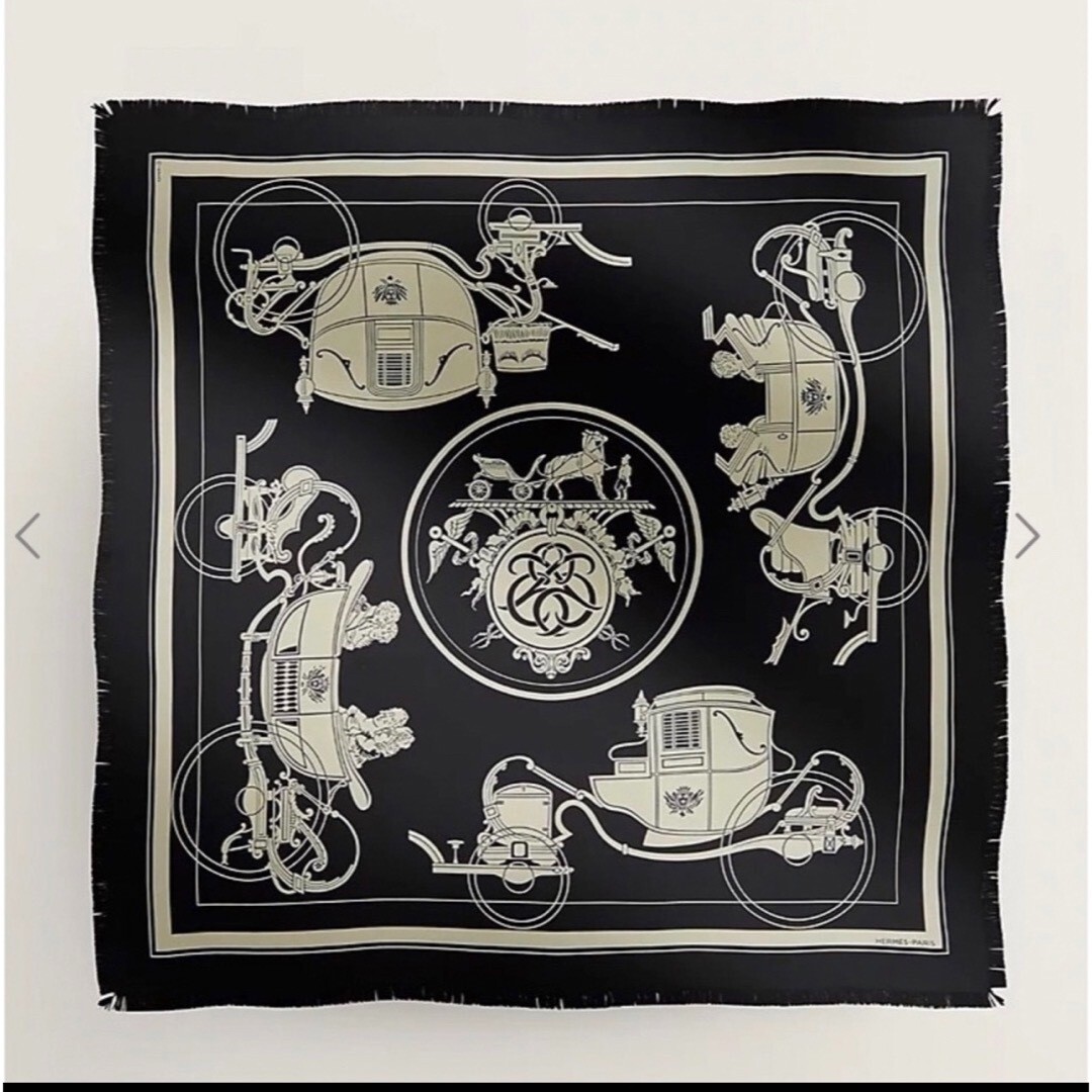 Unused w/box HERMES Carre 80 Ex Libris frange Silk Scarf