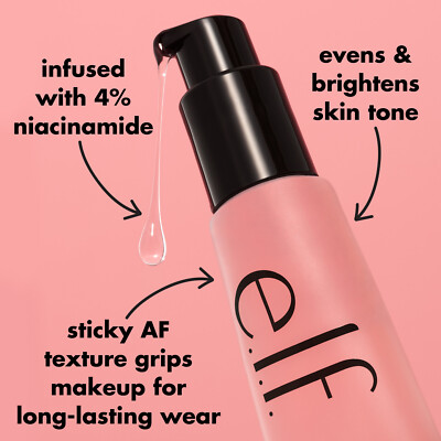 ELF Power Grip Primer Gel Basis 4% Niacinamid gleichmäßiger Hautton vegan 24ml verpackt
