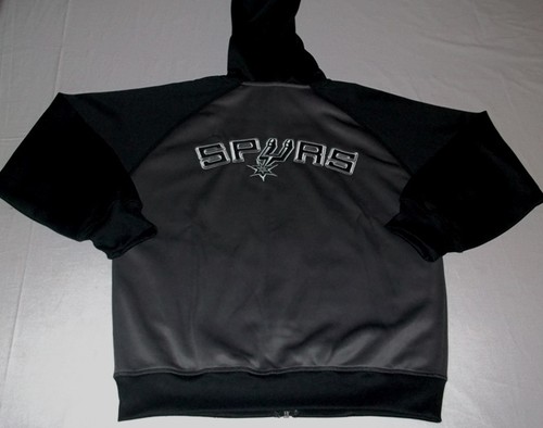 San Antonio Spurs Full Zip Hoodie Jacket Youth Large Gray Two Sided Majestic NBA - Picture 3 of 5