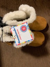 Garanimals Infant Girls Chestnut Suede Look Faux Fur Boot With Bow Size 6 New