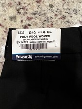 Edwards POLY WOOL WOVEN Women's work pants/ Size 4 UL BLACK