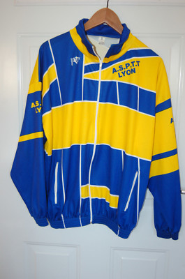 Maillot Cycliste Vintage Noret A.S.P.T.T - Jaune Et Bleu - Ancien Logo - Taille 4