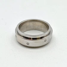 18K White Gold Piaget Possession 7.5mm Spinning Band Ring Size 5.75 (I-42320)