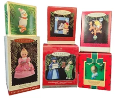 Vintage Lot Of 6 Various Hallmark Keepsake Christmas Ornament Decoration w/Boxes