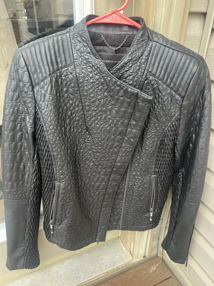 BCBG MAX Adria Faux Leather Textured Jacket - Image 3 of 4