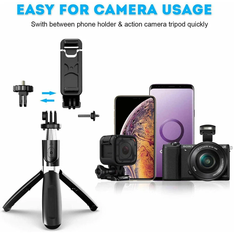 360°Extendable Selfie Stick Desktop StandBluetooth 4.0 Remote Selfie PhoneTripod - Image 4 of 4