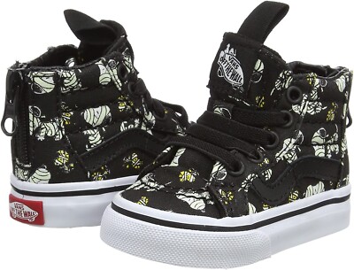 Vans SK8 HI ZIP (Peanuts) Glow in the Dark Mummies/Black Toddler Shoes Size 4.5