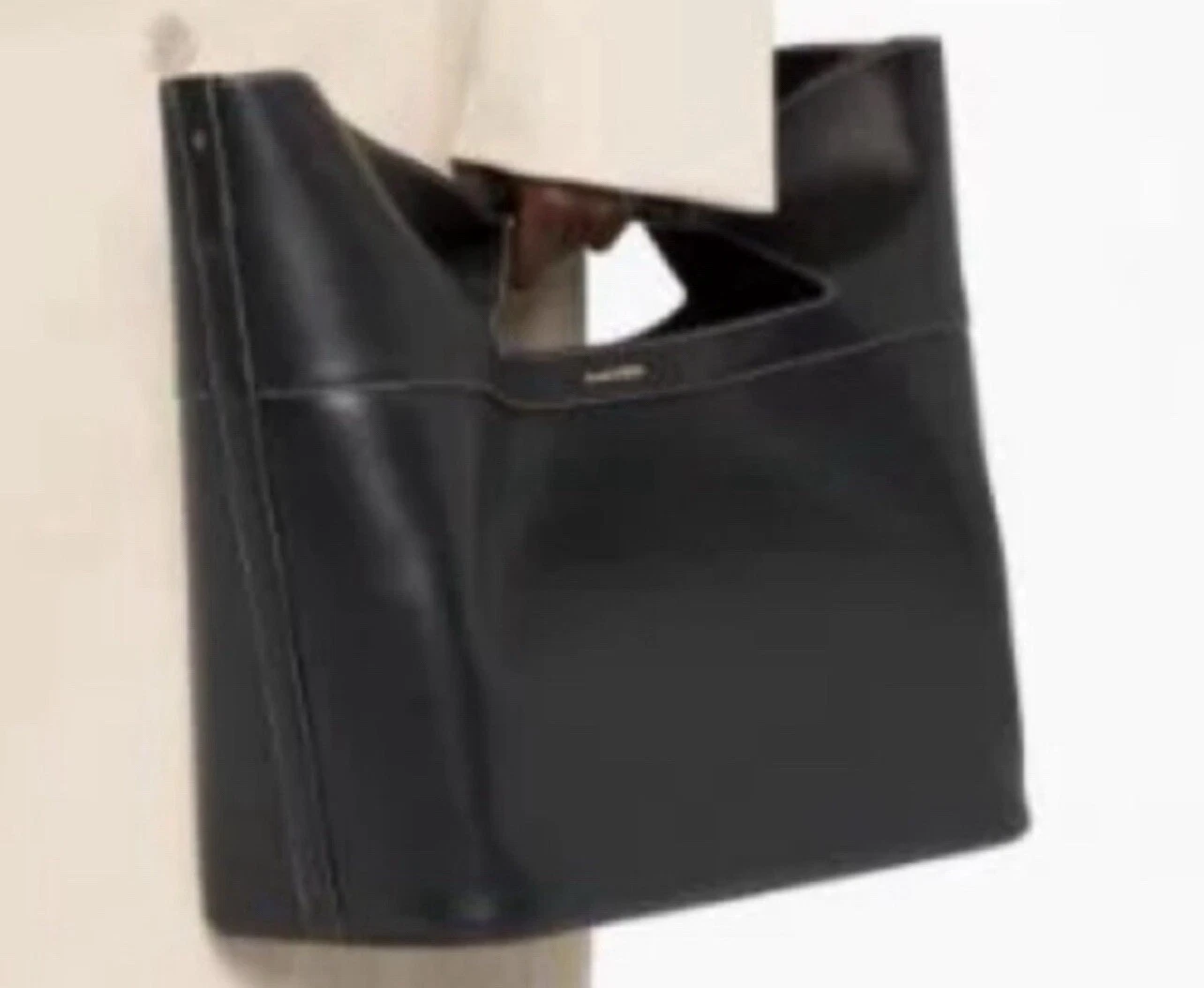 Alexander McQueen The Bow borsa a mano grande in pelle nera tote shopper nuova