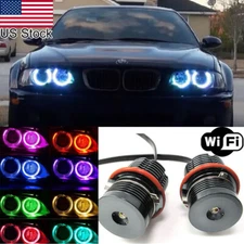 2x LED RGB Angel Eyes Halo Ring Lights Bulb Phone Control For BMW 525i 530i 650i