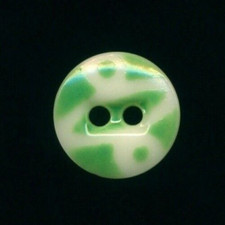 One Green China Stencil Button Uncommon Pattern #7