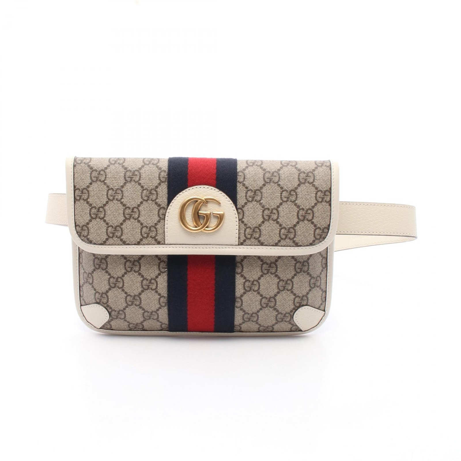 GUCCI GG Supreme Ophidia Belt Bag in Beige Multicolor Canvas and Leather 674081