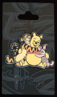 Disney Licensed Monogram Pooh Piglet Tigger Winnie the Pooh Group Pin