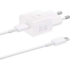 Wandladegerät PD 25W + USB-C zu C Kabel Samsung Schnellladegerät Weiß