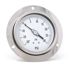 PIC Gauges 314D-402CC Front Flanged Panel Mount Dry Pressure Gauge w/ SS
