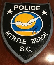 Police Myrtle Beach 3D routed wood patch plaque Sign