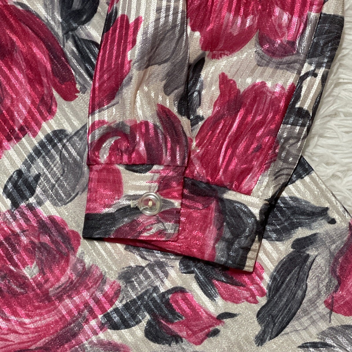 Graff Petites Vintage Womens Floral Blouse Size 14 View 3