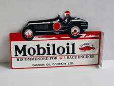 MOBILOIL FLANGE SIGN Indy Race Car  Sprint   mobil gas     Modern Retro