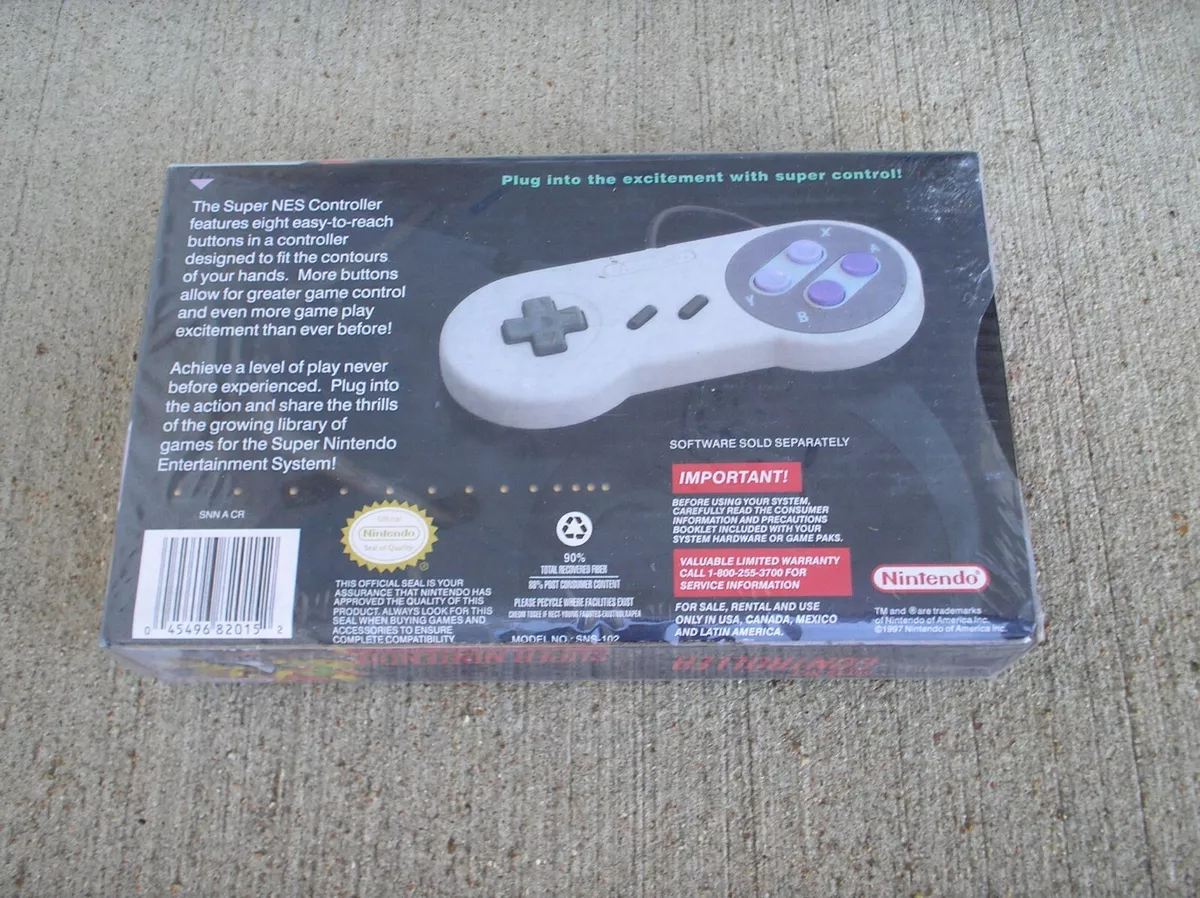 Brand New in Box Original Super Nintendo SNES Controller NOS mario console
