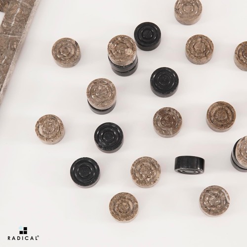 Artisan Crafted Marble Checkers - Elegant 1.25'' Black and Oceanic Game Set - Picture 5 of 8