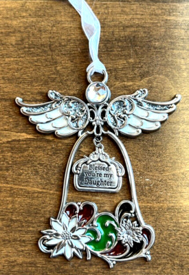 Ganz White Wings Angel Ornament ''Blessed You're My Daughter'' 4''