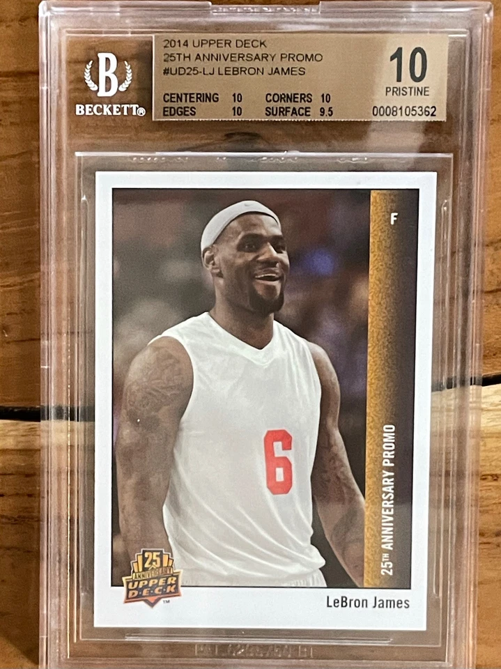 Pop 1!🔥2014 Леброн Джеймс ВЕРХНЯЯ ПАЛУБА 25-я ГОДОВЩИНА ПРОМО ЗОЛОТО BGS 10 НЕТРОНУТАЯ - Изображение 4 из 4