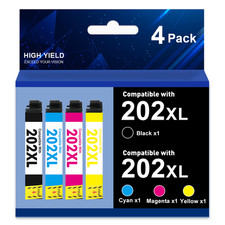 4PK 202XL T202 202 XL Ink Cartridges for Epsn. WorkForce XP-5100 WF-2860 Printer