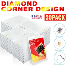 30 Pack Magnetic Trading Sports Card Holders 35pt One-Touch Hard UV Protection ⭐